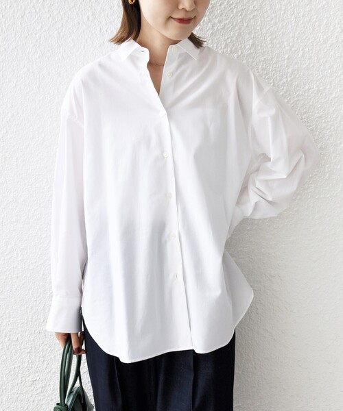 SHIPS(シップス)の「SHIPS Primary Navy Label:コットン タイプライター ビッグ シャツ(シャツ/ブラウス・レディース・ライトピンク/オフホワイト/ブルー/ライム/パープル/ライトブルー・36/38)」の8枚目の写真