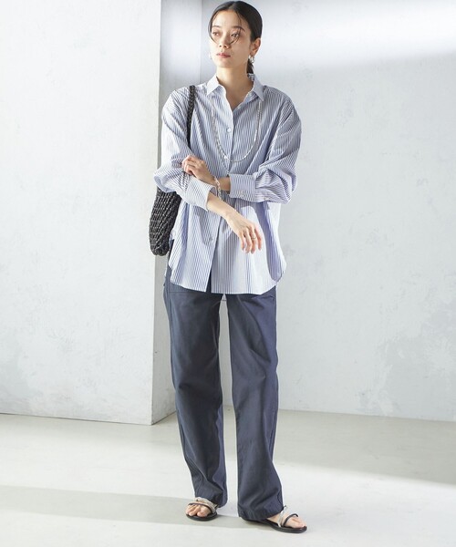 SHIPS(シップス)の「SHIPS Primary Navy Label:コットン タイプライター ビッグ シャツ(シャツ/ブラウス・レディース・ライトピンク/オフホワイト/ブルー/ライム/パープル/ライトブルー・36/38)」の13枚目の写真