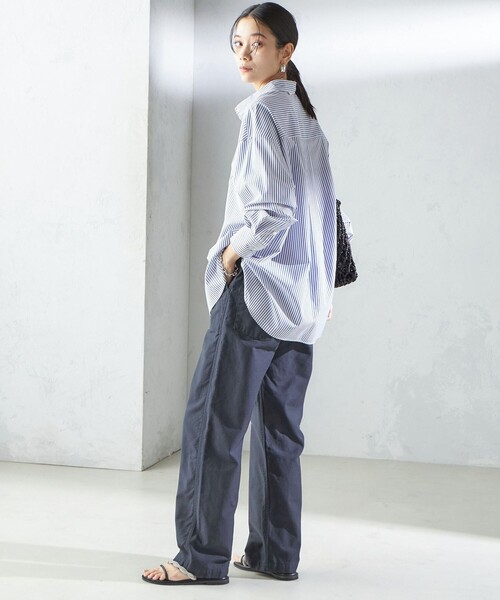 SHIPS(シップス)の「SHIPS Primary Navy Label:コットン タイプライター ビッグ シャツ(シャツ/ブラウス・レディース・ライトピンク/オフホワイト/ブルー/ライム/パープル/ライトブルー・36/38)」の14枚目の写真