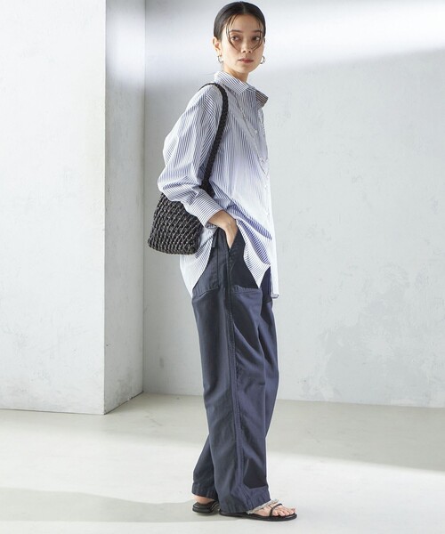 SHIPS(シップス)の「SHIPS Primary Navy Label:コットン タイプライター ビッグ シャツ(シャツ/ブラウス・レディース・ライトピンク/オフホワイト/ブルー/ライム/パープル/ライトブルー・36/38)」の16枚目の写真