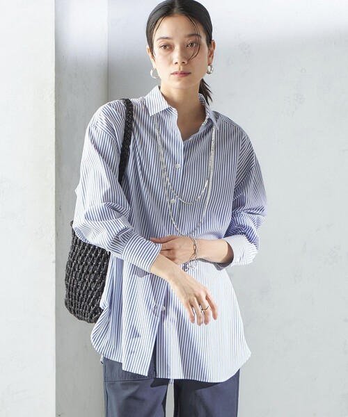SHIPS(シップス)の「SHIPS Primary Navy Label:コットン タイプライター ビッグ シャツ(シャツ/ブラウス・レディース・ライトピンク/オフホワイト/ブルー/ライム/パープル/ライトブルー・36/38)」の18枚目の写真