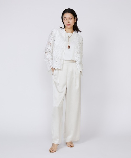 INED（イネド）の「【接触冷感】フレンチスリーブカットソー（Tシャツ/カットソー・レディース・ホワイト/ブラック/グリーン/グレー系その他・11号/9号）」の8枚目の写真