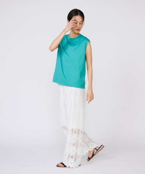 INED（イネド）の「【接触冷感】フレンチスリーブカットソー（Tシャツ/カットソー・レディース・ホワイト/ブラック/グリーン/グレー系その他・11号/9号）」の15枚目の写真