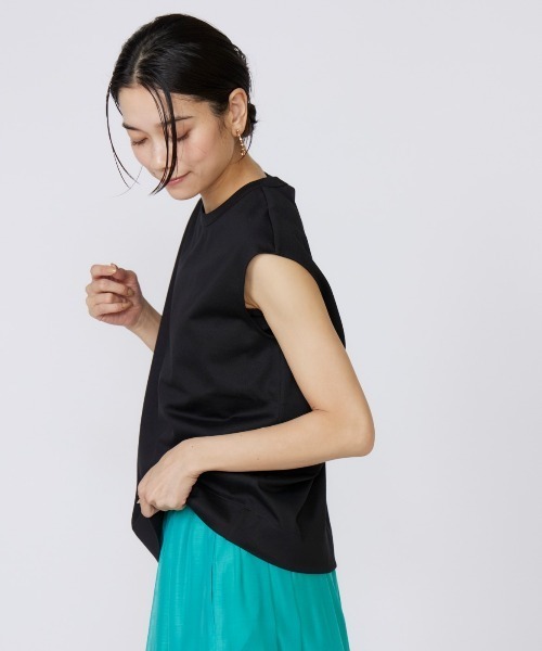 INED（イネド）の「【接触冷感】フレンチスリーブカットソー（Tシャツ/カットソー・レディース・ホワイト/ブラック/グリーン/グレー系その他・11号/9号）」の21枚目の写真