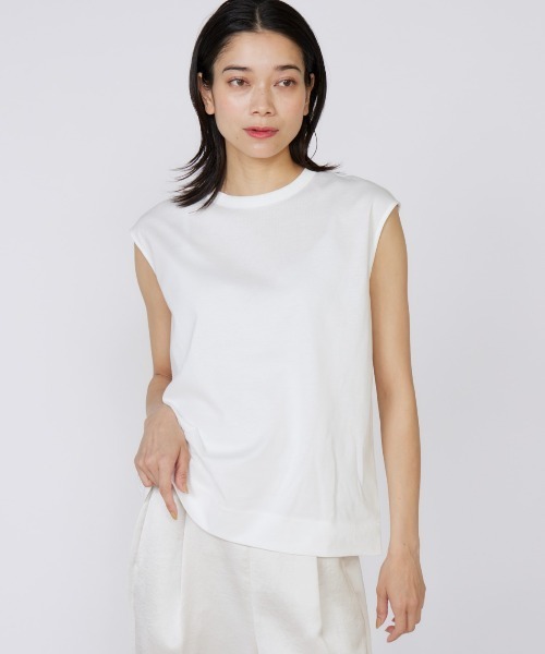 INED（イネド）の「【接触冷感】フレンチスリーブカットソー（Tシャツ/カットソー・レディース・ホワイト/ブラック/グリーン/グレー系その他・11号/9号）」の22枚目の写真