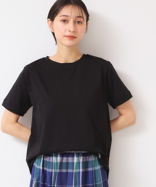 Dessin(デッサン)の「【レイヤード・1枚着・プチプラ】シャツテールTシャツ(XS~L)(Tシャツ/カットソー・レディース・ブラック系その他3/ホワイト系/ブラック・00/01/02/03)」の1枚目の写真