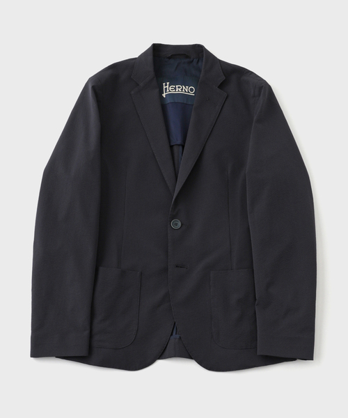 HERNO(ヘルノ)の「HERNO (ヘルノ) SeerSucker Stretch 2BJK GA000192U(テーラードジャケット・メンズ・ネイビー・46)」の1枚目の写真