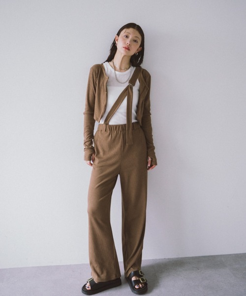 HANNE（アン）の「コンパクトリブカーディガン（カーディガン/ボレロ・レディース・ベージュ/ブラック・FREE）」の7枚目の写真