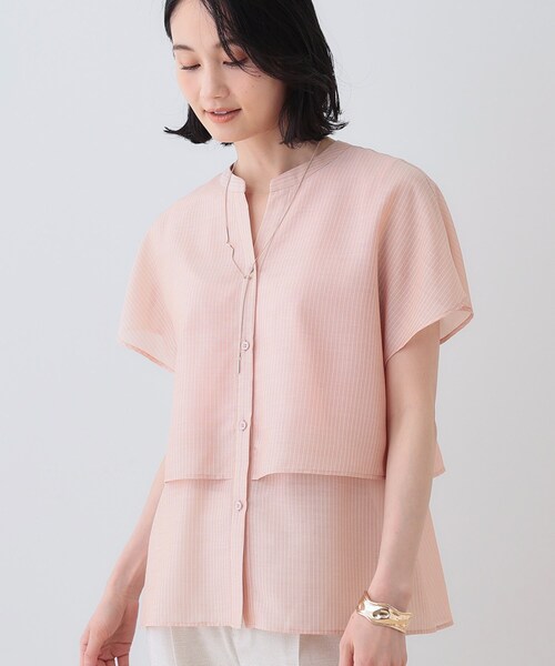 INDIVI（インディヴィ）の「新色登場！【洗える／エアリー】ティアードブラウス（シャツ/ブラウス・レディース・ブルーグリーン/ネイビー系3/ネイビー系2/ベージュ系その他5/ブラウン系その他5/オレンジ系3/ブラック/ブラウン系/ライトブルー/ホワイト・15 /19/13/12/05/40/38/36/03）」の10枚目の写真