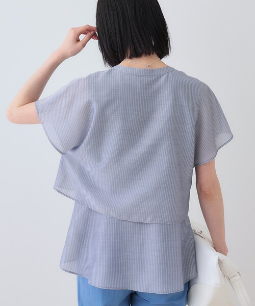 INDIVI（インディヴィ）の「新色登場！【洗える／エアリー】ティアードブラウス（シャツ/ブラウス・レディース・ブルーグリーン/ネイビー系3/ネイビー系2/ベージュ系その他5/ブラウン系その他5/オレンジ系3/ブラック/ブラウン系/ライトブルー/ホワイト・15 /19/13/12/05/40/38/36/03）」の21枚目の写真