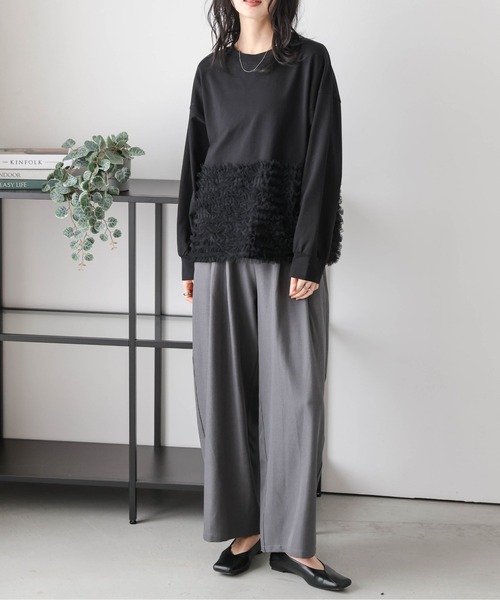 AMELY(エミリー)の「チュールフリルプルオーバー(Tシャツ/カットソー・レディース・ブラック/グレー/ホワイト・フリー)」の9枚目の写真