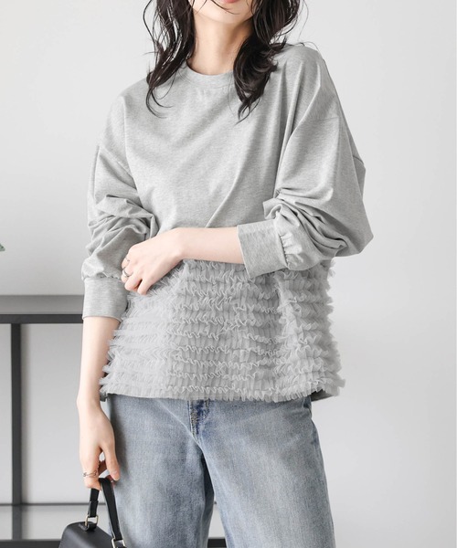 AMELY(エミリー)の「チュールフリルプルオーバー(Tシャツ/カットソー・レディース・ブラック/グレー/ホワイト・フリー)」の18枚目の写真