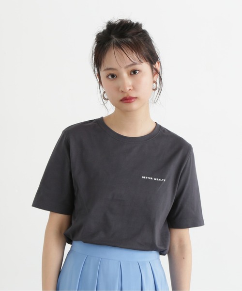N.（N. Natural Beauty Basic）（エヌエヌナチュラルビューティーベーシック）の「ハートフレームロゴＴ（Tシャツ/カットソー・レディース・オフホワイト/チャコールグレー/ライトグリーン・MEDIUM）」の16枚目の写真