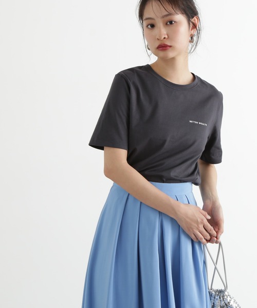 N.（N. Natural Beauty Basic）（エヌエヌナチュラルビューティーベーシック）の「ハートフレームロゴＴ（Tシャツ/カットソー・レディース・オフホワイト/チャコールグレー/ライトグリーン・MEDIUM）」の18枚目の写真