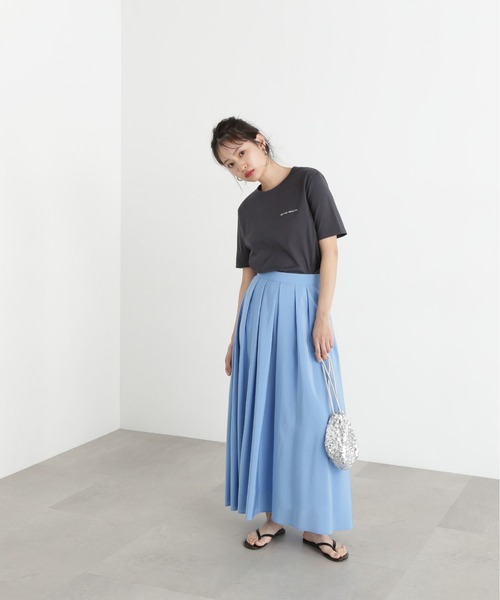 N.（N. Natural Beauty Basic）（エヌエヌナチュラルビューティーベーシック）の「ハートフレームロゴＴ（Tシャツ/カットソー・レディース・オフホワイト/チャコールグレー/ライトグリーン・MEDIUM）」の19枚目の写真