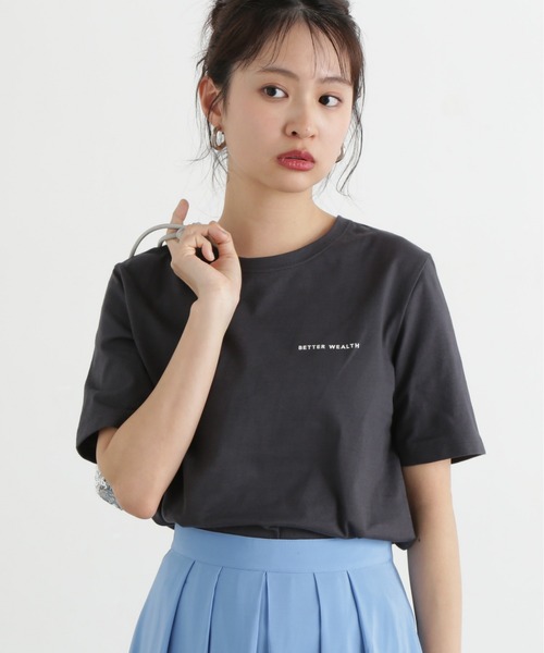 N.（N. Natural Beauty Basic）（エヌエヌナチュラルビューティーベーシック）の「ハートフレームロゴＴ（Tシャツ/カットソー・レディース・オフホワイト/チャコールグレー/ライトグリーン・MEDIUM）」の20枚目の写真
