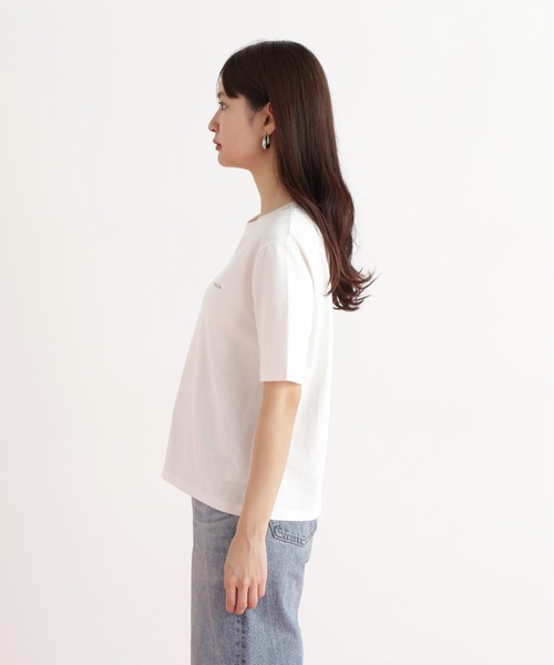 N.（N. Natural Beauty Basic）（エヌエヌナチュラルビューティーベーシック）の「ハートフレームロゴＴ（Tシャツ/カットソー・レディース・オフホワイト/チャコールグレー/ライトグリーン・MEDIUM）」の10枚目の写真