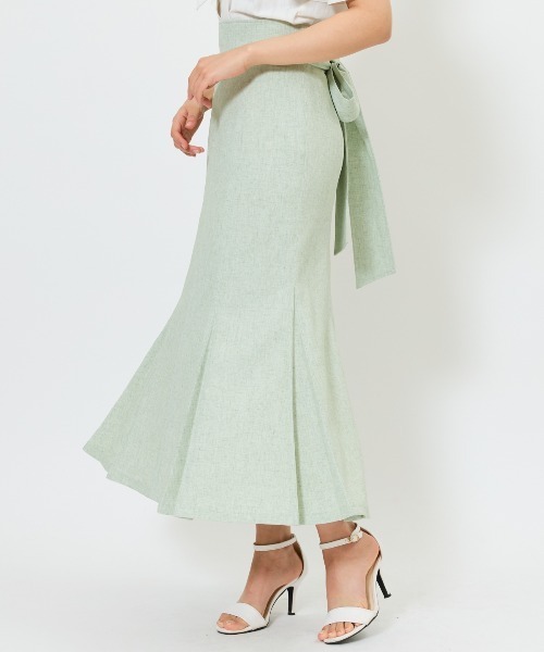 AND COUTURE（アンドクチュール）の「バックリボンマーメイドスカート（スカート・レディース・ミント/ネイビー/グレー・SMALL/MEDIUM）」の3枚目の写真