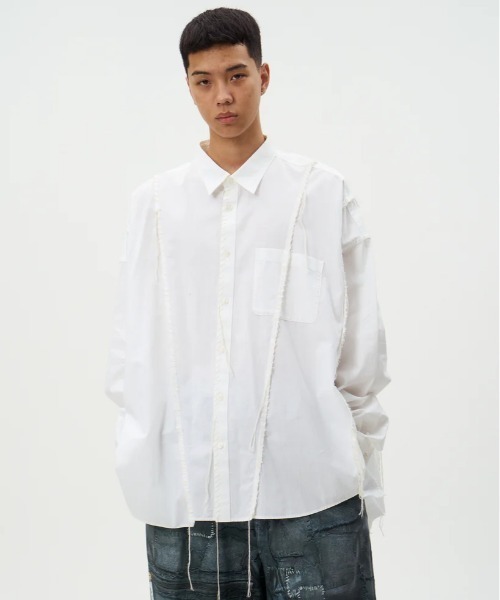 DISCOVERED(ディスカバード)の「DISCOVERED DOCKING WIDE LOOPING SHIRTS(シャツ/ブラウス・メンズ・ブラック/ホワイト・3/1)」の2枚目の写真
