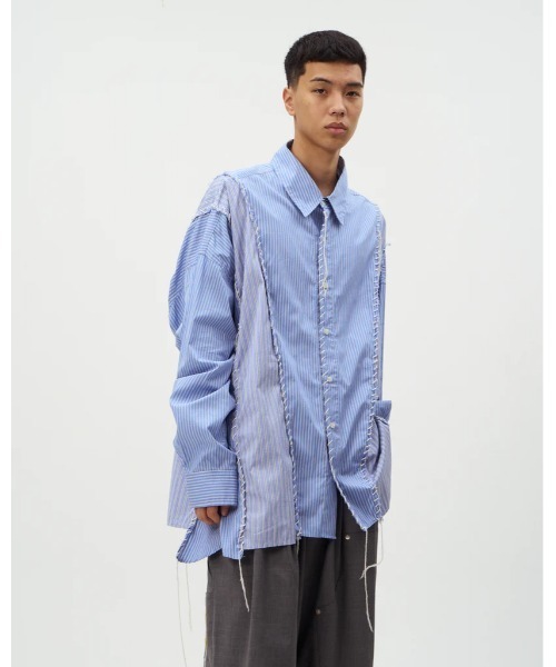 DISCOVERED(ディスカバード)の「DISCOVERED DOCKING WIDE LOOPING SHIRTS(シャツ/ブラウス・メンズ・ブラック/ホワイト・3/1)」の6枚目の写真