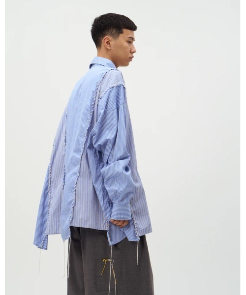 DISCOVERED(ディスカバード)の「DISCOVERED DOCKING WIDE LOOPING SHIRTS(シャツ/ブラウス・メンズ・ブラック/ホワイト・3/1)」の5枚目の写真