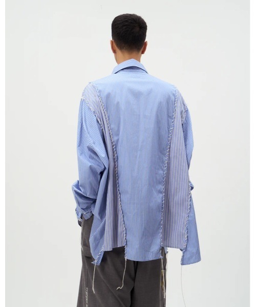 DISCOVERED(ディスカバード)の「DISCOVERED DOCKING WIDE LOOPING SHIRTS(シャツ/ブラウス・メンズ・ブラック/ホワイト・3/1)」の4枚目の写真