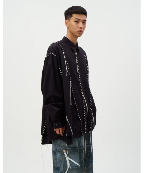 DISCOVERED(ディスカバード)の「DISCOVERED DOCKING WIDE LOOPING SHIRTS(シャツ/ブラウス・メンズ・ブラック/ホワイト・3/1)」の10枚目の写真
