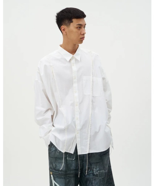 DISCOVERED(ディスカバード)の「DISCOVERED DOCKING WIDE LOOPING SHIRTS(シャツ/ブラウス・メンズ・ブラック/ホワイト・3/1)」の16枚目の写真