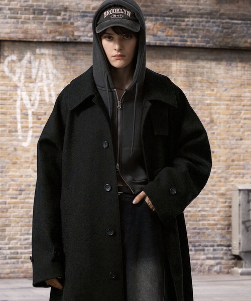 セール】ビーバーメルトン オーバーサイズ ロングステンカラーコート