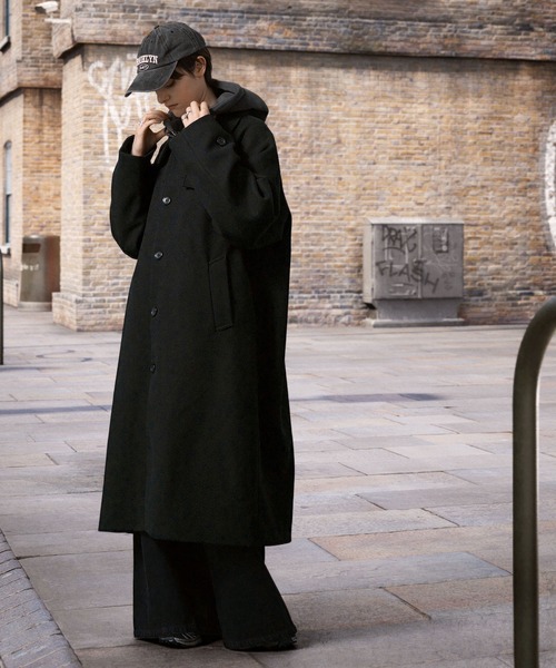 ブラック オーバーサイズ ロングコート ブラックオーバーサイズトレンチコート