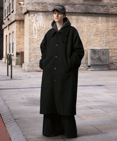 セール】ビーバーメルトン オーバーサイズ ロングステンカラーコート