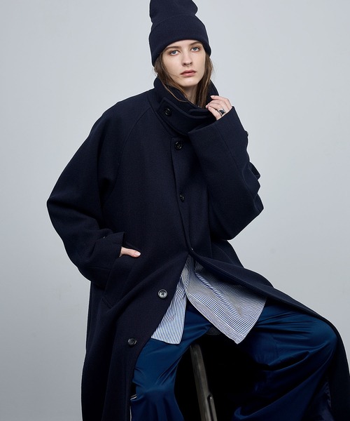 セール】ビーバーメルトン オーバーサイズ ロングステンカラーコート