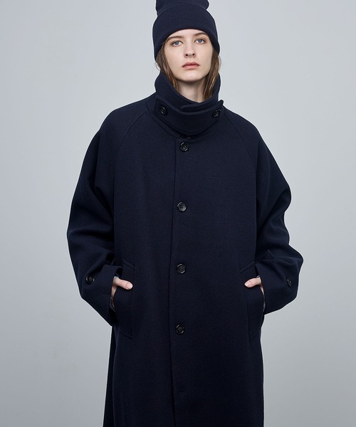 ビーバーメルトン オーバーサイズ ロングステンカラーコート