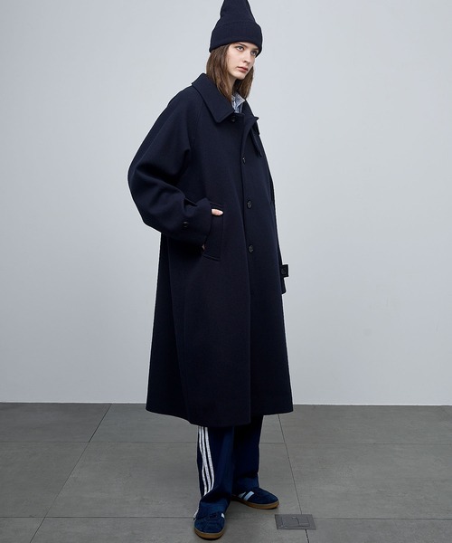 ビーバーメルトン オーバーサイズ ロングステンカラーコート ENDER PRODUCTS ステンカラーコート コート ビーバーメルトン