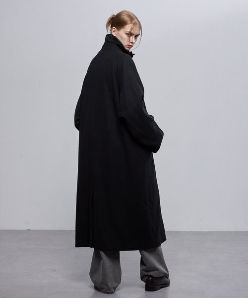 ビーバーメルトン オーバーサイズ ロングステンカラーコート/ラグラン