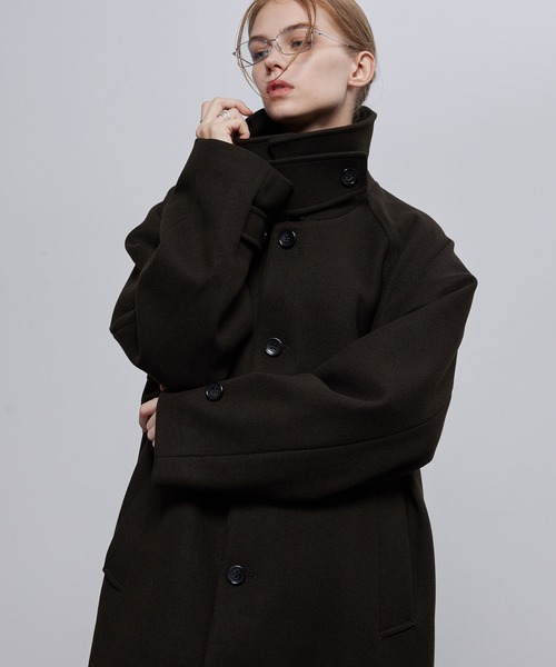 セール】ビーバーメルトン オーバーサイズ ロングステンカラーコート