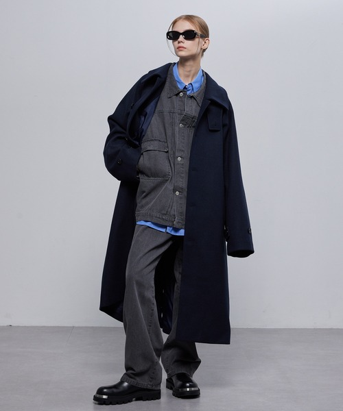 セール】ビーバーメルトン オーバーサイズ ロングステンカラーコート