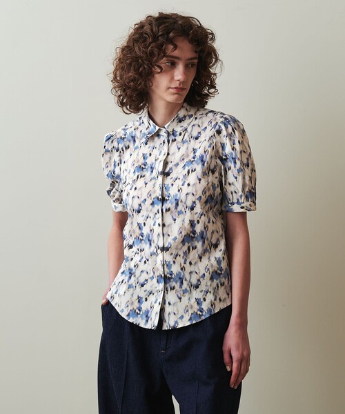 ブラウス シャツ 「Steven Alan」プリント パフスリーブ シャツ レディース STEVEN ALAN ブラウス シャツ 「Steven Alan」プリント