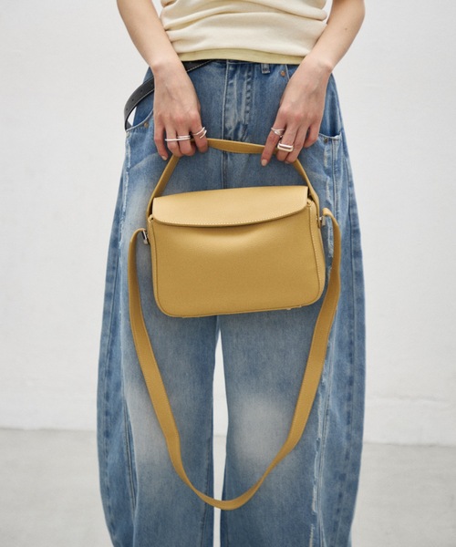 Lutim by u(ルチバイユー)の「Inside multi-pocket shoulder bag / インサイドマルチポケットショルダーバック(ショルダーバッグ・レディース・ホワイト/ブラウン/ブラック/ミント/イエロー・FREE)」の5枚目の写真