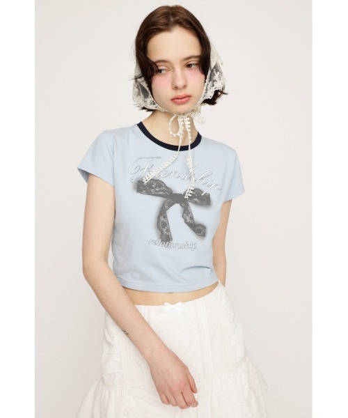 tシャツ ribbon long T レディース fifth 箔プリントロゴTシャツ | 人気レディースファッション通販