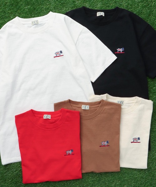 The Endless Summer（エンドレスサマー）の「TES ORGANIC COTTON HUNTINGTON BIG T-SHIRT / オーガニックコットンビッグT（Tシャツ/カットソー・メンズ・モカ/アイボリー/ホワイト/ブラック/レッド・SMALL/MEDIUM/LARGE/X-LARGE）」の6枚目の写真