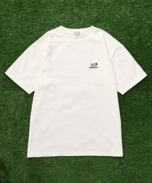 The Endless Summer（エンドレスサマー）の「TES ORGANIC COTTON HUNTINGTON BIG T-SHIRT / オーガニックコットンビッグT（Tシャツ/カットソー・メンズ・モカ/アイボリー/ホワイト/ブラック/レッド・SMALL/MEDIUM/LARGE/X-LARGE）」の8枚目の写真