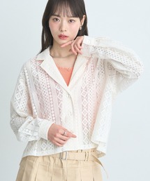 earth music&ecology（アースミュージックアンドエコロジー）の「スパンコールレースショートシャツ（シャツ/ブラウス）」