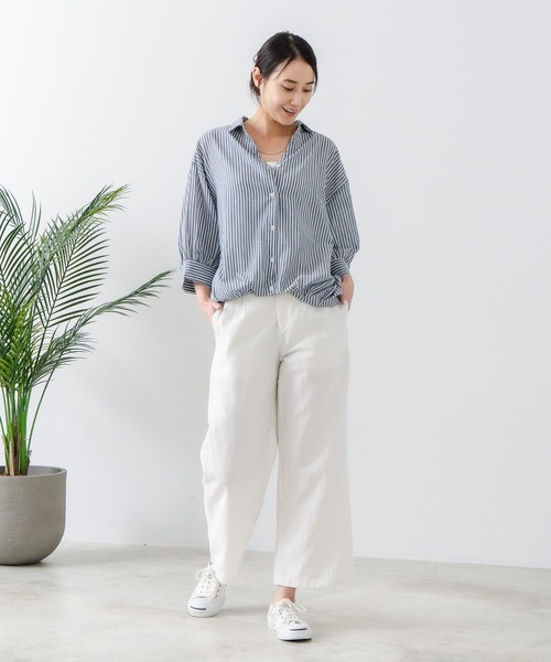fort point(フォーポイント)の「【fort point/フォートポイント】ストライプスキッパーブラウス(シャツ/ブラウス・レディース・ブルー/ネイビー・MEDIUM)」の11枚目の写真