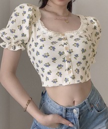 パフスリーブ」に該当するレディースのトップス（花柄