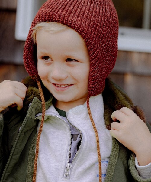 こども ビームス（コドモビームス）の「INFIELDER DESIGN / イヤーフラップ キャップ（ニットキャップ/ビーニー・キッズ・パープル系その他2/ブラウン/レッド系その他7・ONE SIZE）」の3枚目の写真