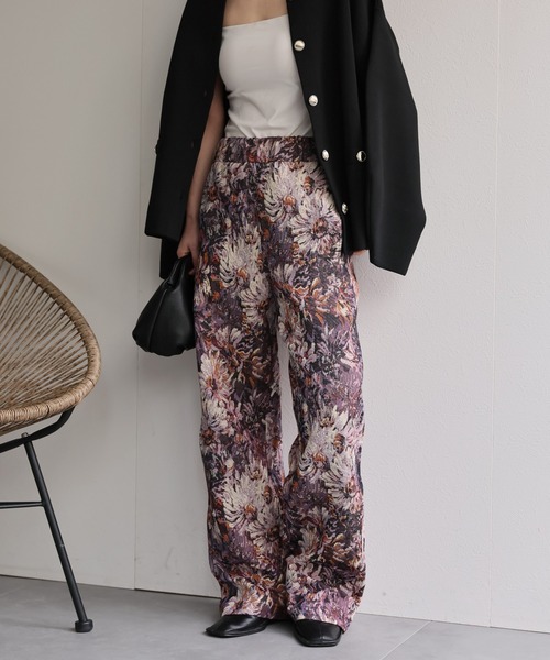 ap retro（アプレトロ）の「ゴブランパンツ / 柄ジャガードパンツ（その他パンツ・レディース・ブラック系その他/ベージュ系その他/ブルー系その他/パープル系その他/ブラウン/ブラック・MEDIUM/LARGE）」の6枚目の写真