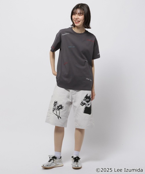 niko and...（ニコアンド）の「【IZUMIDA LEE】コラボ グラフィックペイントパンツ（その他パンツ・レディース・アイボリー/ブルー・LARGE/MEDIUM）」の3枚目の写真