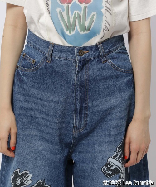 niko and...（ニコアンド）の「【IZUMIDA LEE】コラボ グラフィックペイントパンツ（その他パンツ・レディース・アイボリー/ブルー・LARGE/MEDIUM）」の12枚目の写真