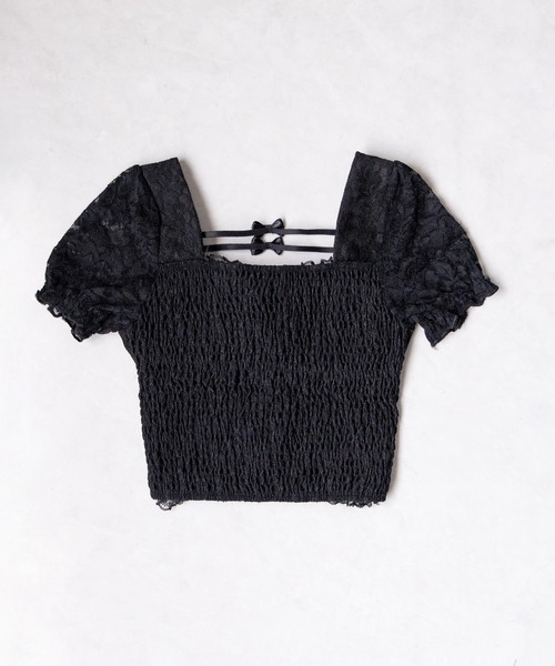 me+em select(ミームセレクト)の「【 2color 】フロントリボンレースアップコルセットブラウス / front ribbon lace-up corset blouse(その他トップス・レディース・ブラック/ホワイト・FREE)」の11枚目の写真